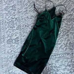 Elegant Green Velvet Dress